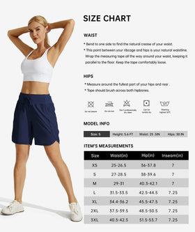 Willit Women's 7-inch Athletic Running Shorts with waistband detail
