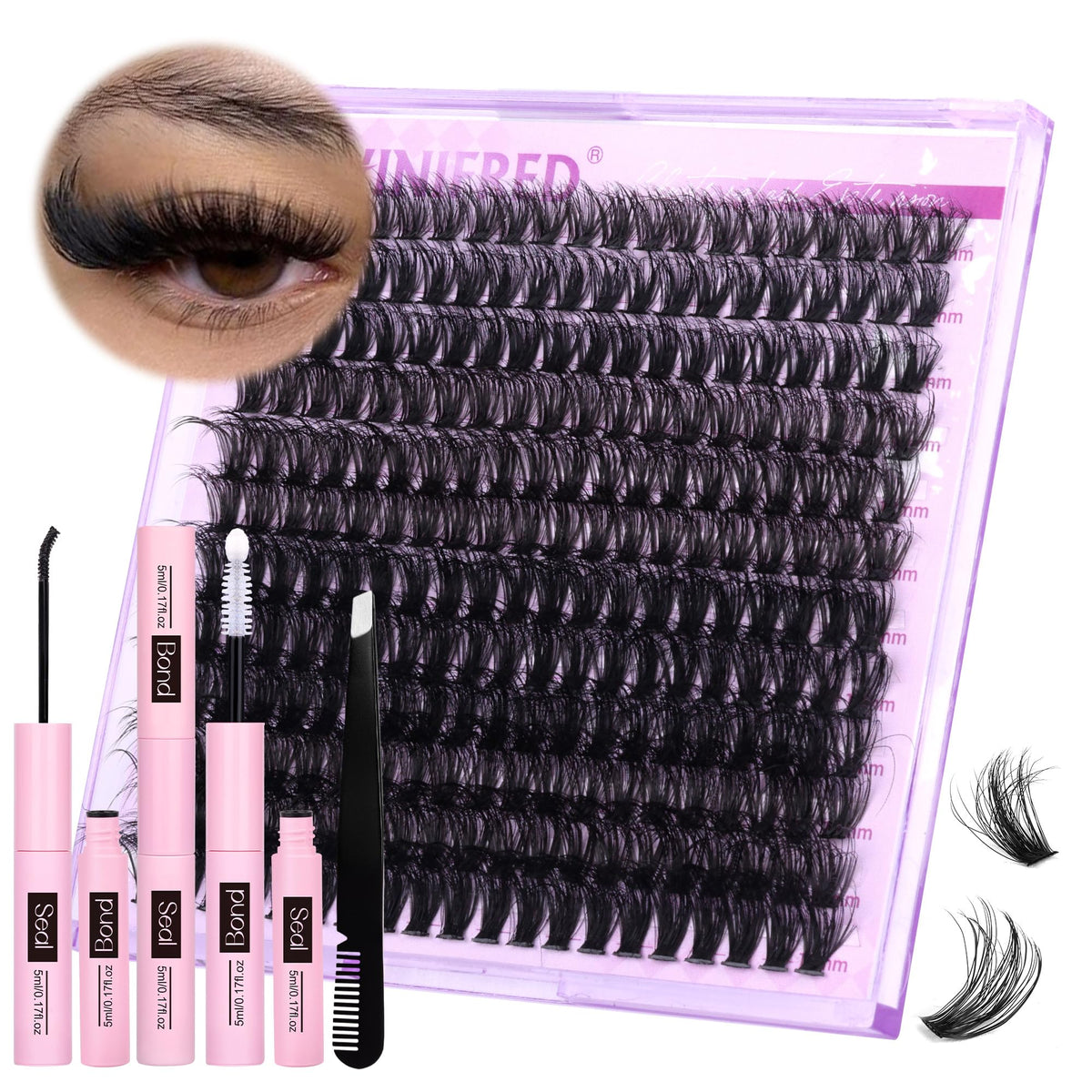 Winifred 50D Wispy Lash Clusters Kit packaging front view