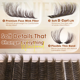 Winifred Brown Lash Clusters applied on model
