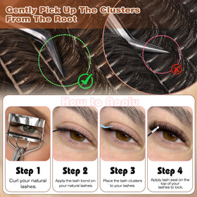 Winifred Brown Lash Clusters with makeup tools