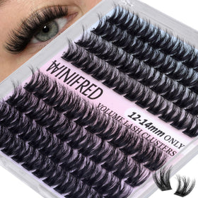 Winifred Fluffy Lash Clusters front view showing 12-14mm D Curl
