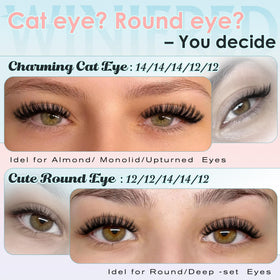 Winifred Fluffy Lash Clusters side view displaying length