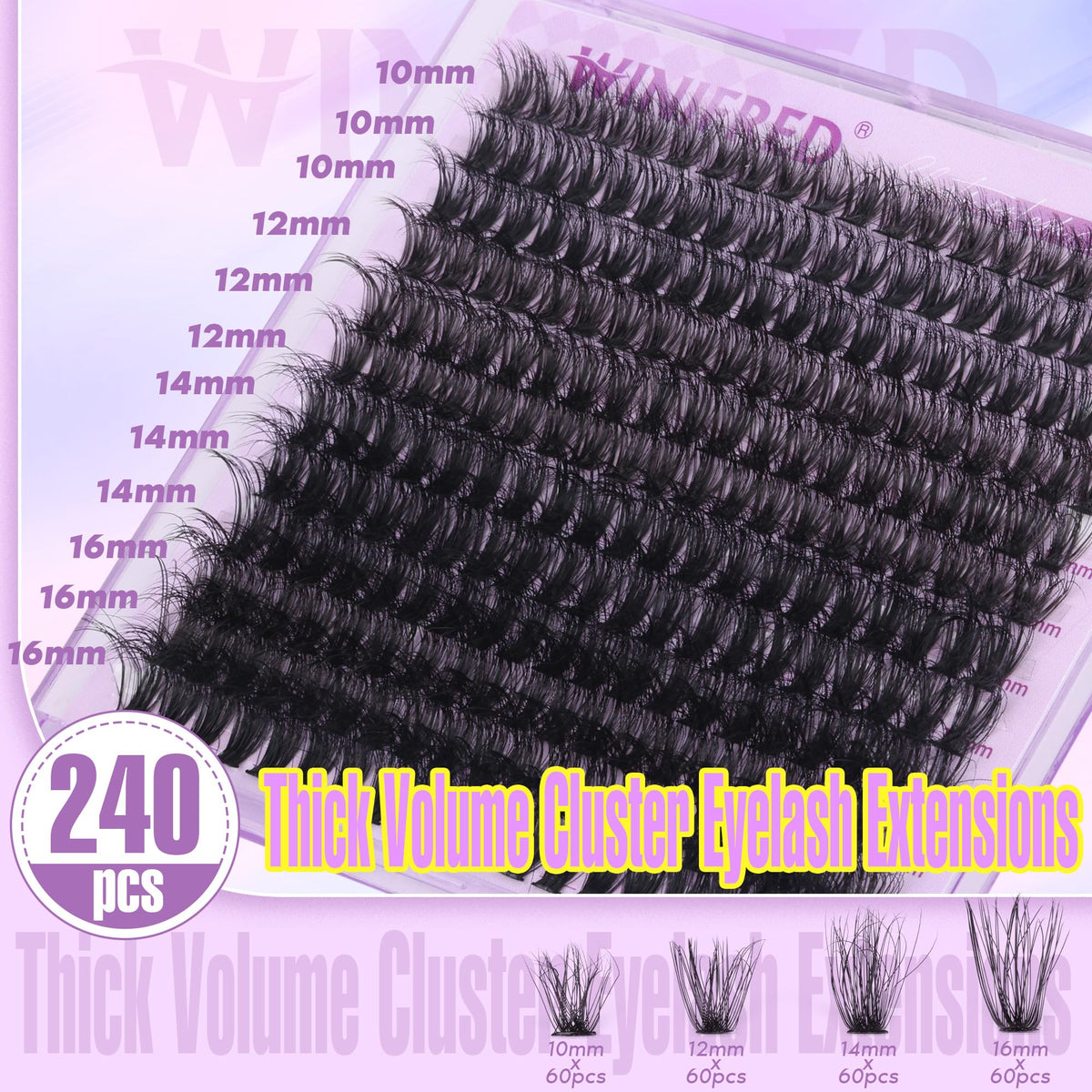 Winifred Lash Clusters 10-16mm mixed length overview
