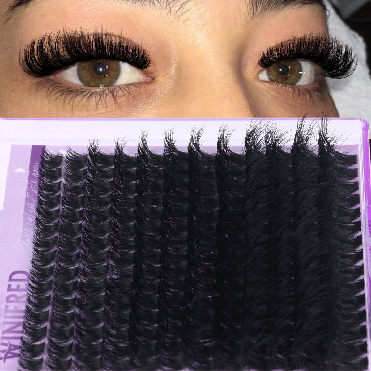 Winifred Lash Clusters 10mm length close-up