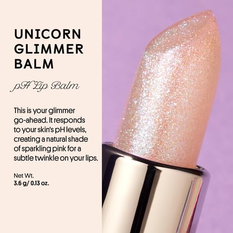 Winky Lux Glimmer Balm close-up showing pH color changing feature
