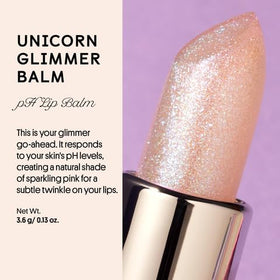 Winky Lux Glimmer Balm close-up showing pH color changing feature