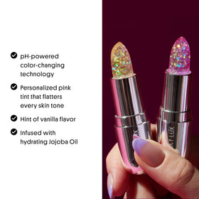 Winky Lux Lavender Glitter Confetti Balm in a beauty setup