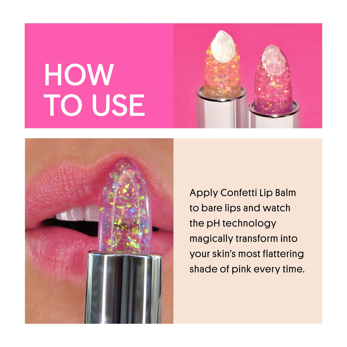 Winky Lux Lavender Glitter Confetti Balm with a background of lavender flowers