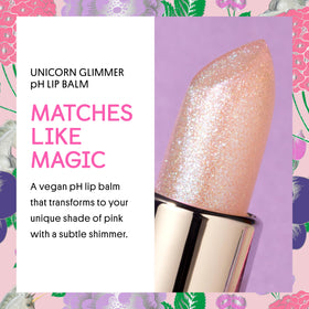 Winky Lux Unicorn Glimmer Balm showing the crystal clear balm with micro glitter