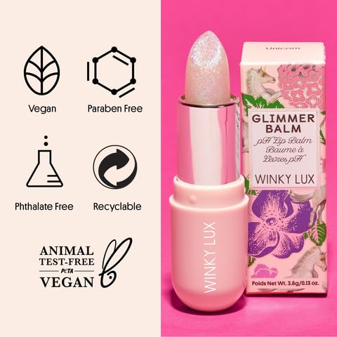 Winky Lux Unicorn & Rosé Glimmer Balm Duo displayed with other lip care products