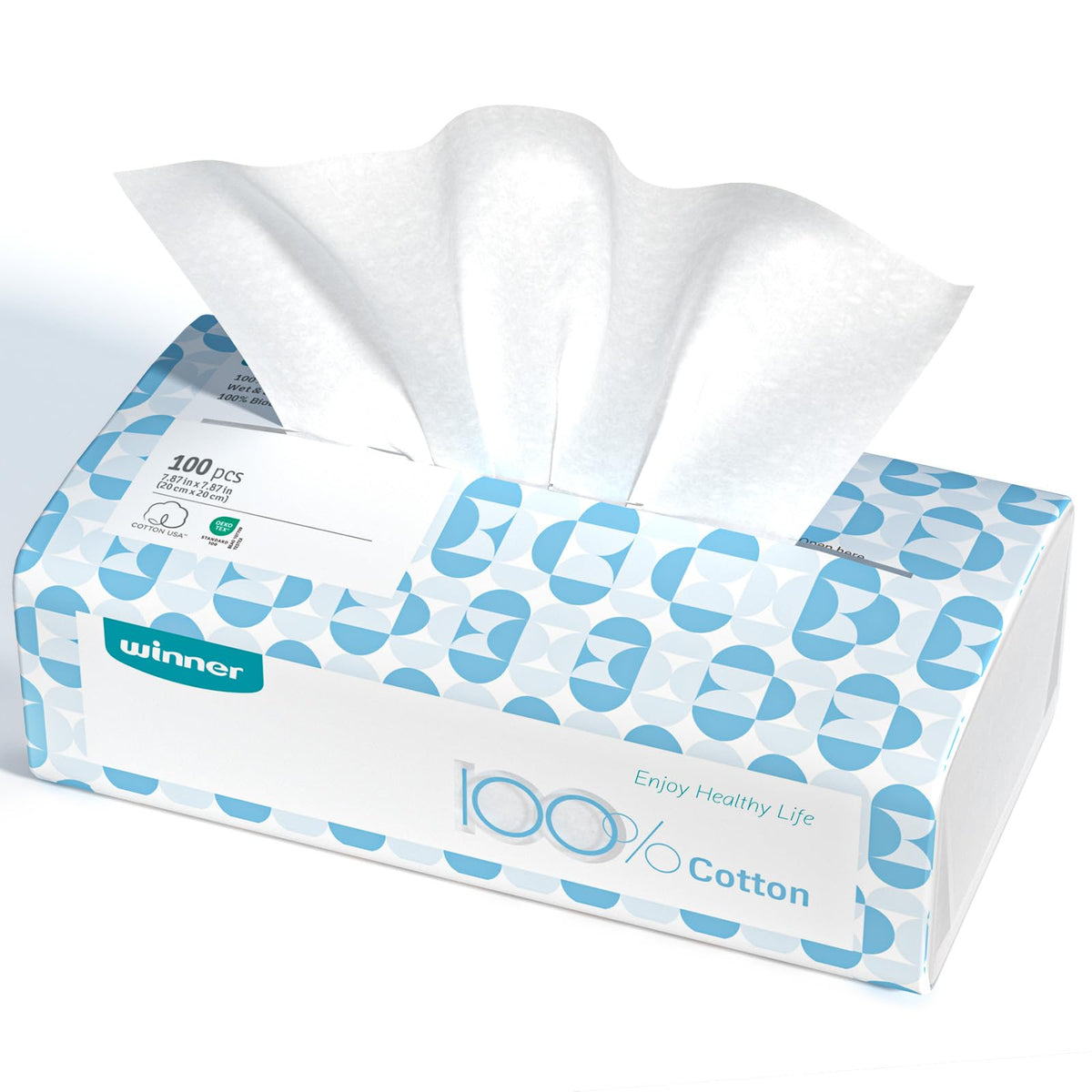 Winner Disposable Face Towels pack with 100 cotton towels