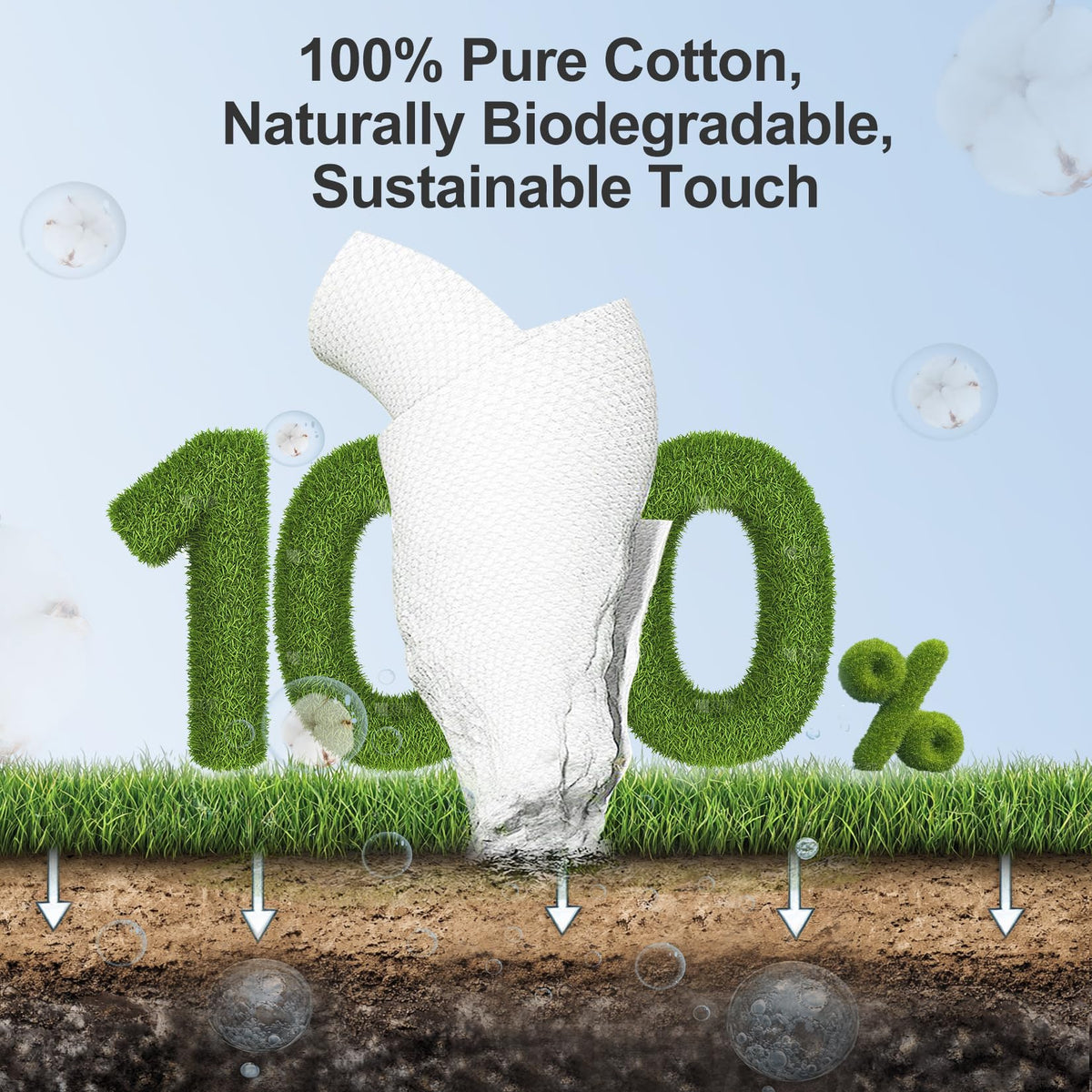 Winner Face Towels showing biodegradable label