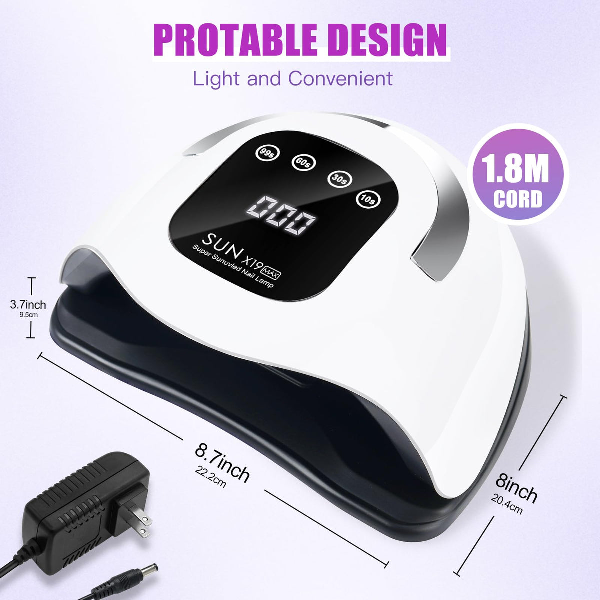 Wisdompark nail lamp packaging and accessories