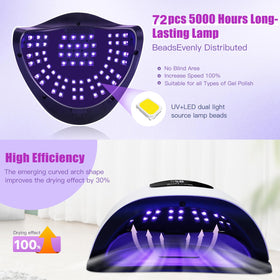 Wisdompark nail lamp showing 72 lamp beads