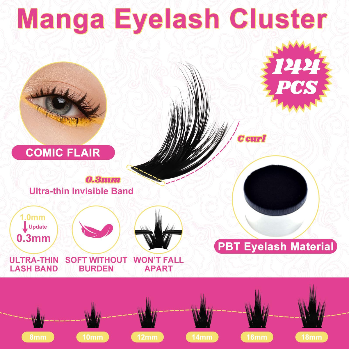 WiWiLINK California Sunset Lash Clusters side view