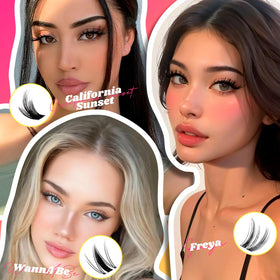 WiWiLINK California Sunset Lash Clusters with lash applicator