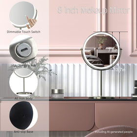 WIZCHARK lighted makeup mirror in a vanity setup