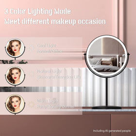 WIZCHARK lighted mirror displaying both 1X and 10X magnification