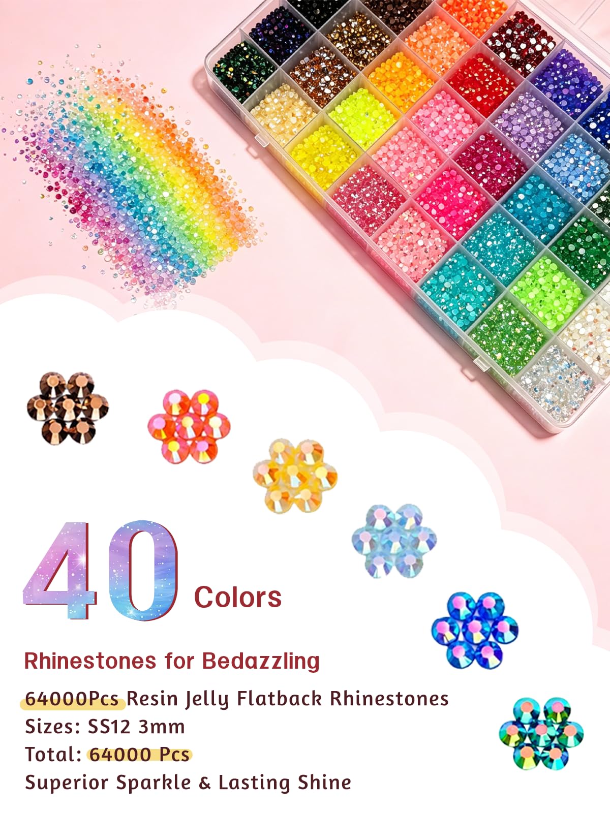 Wliurf bedazzling tools including glue, tweezers, and pens