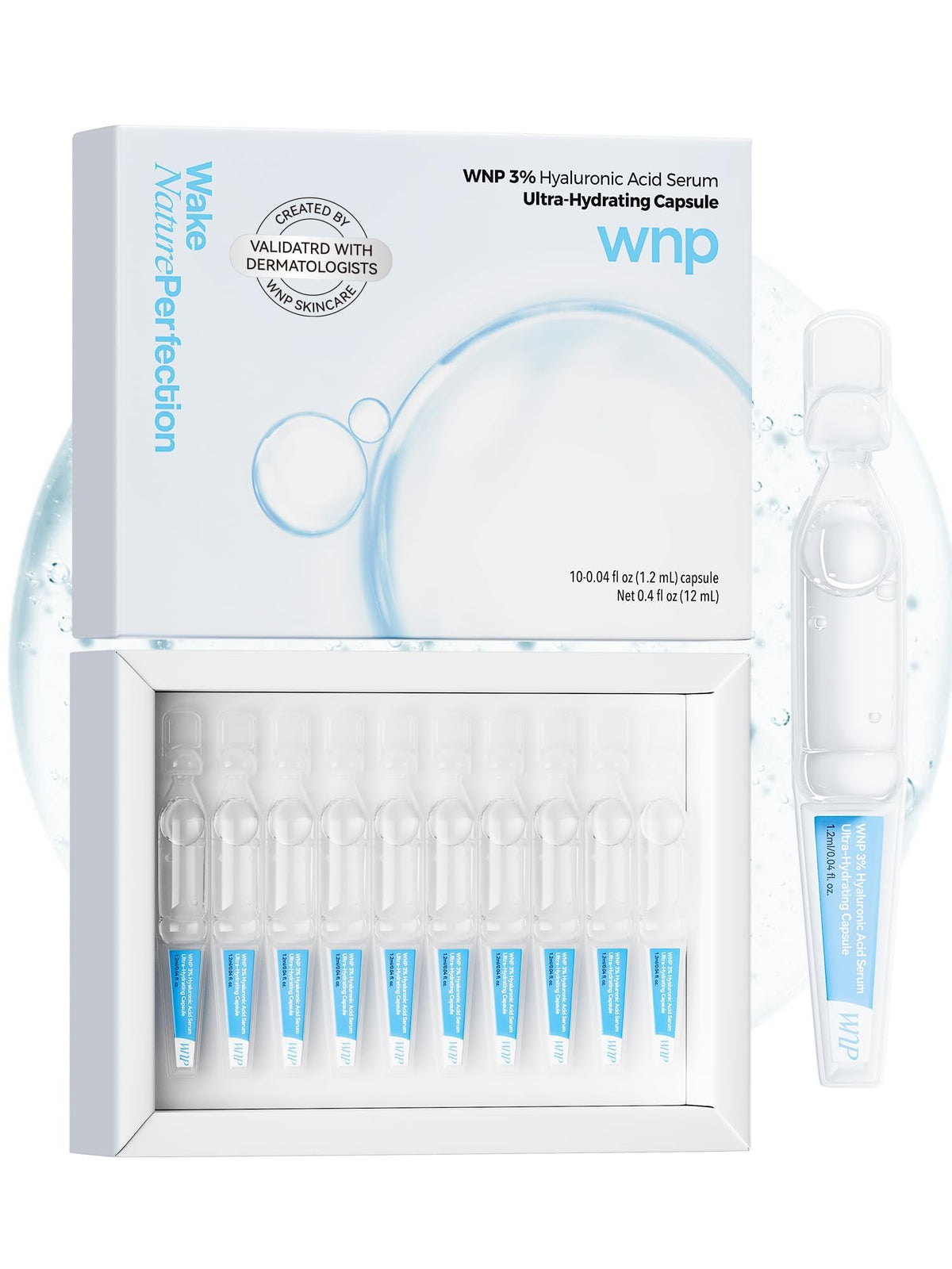 WNP Hyaluronic Acid Face Serum 3% Hydrating Ampoule front view