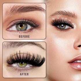 Woman applying AILAISHI Lash Clusters for a natural look