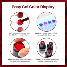Woman applying beetles Gel Polish red nail polish