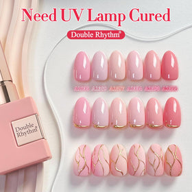 Woman applying Double Rhythm gel polish at home
