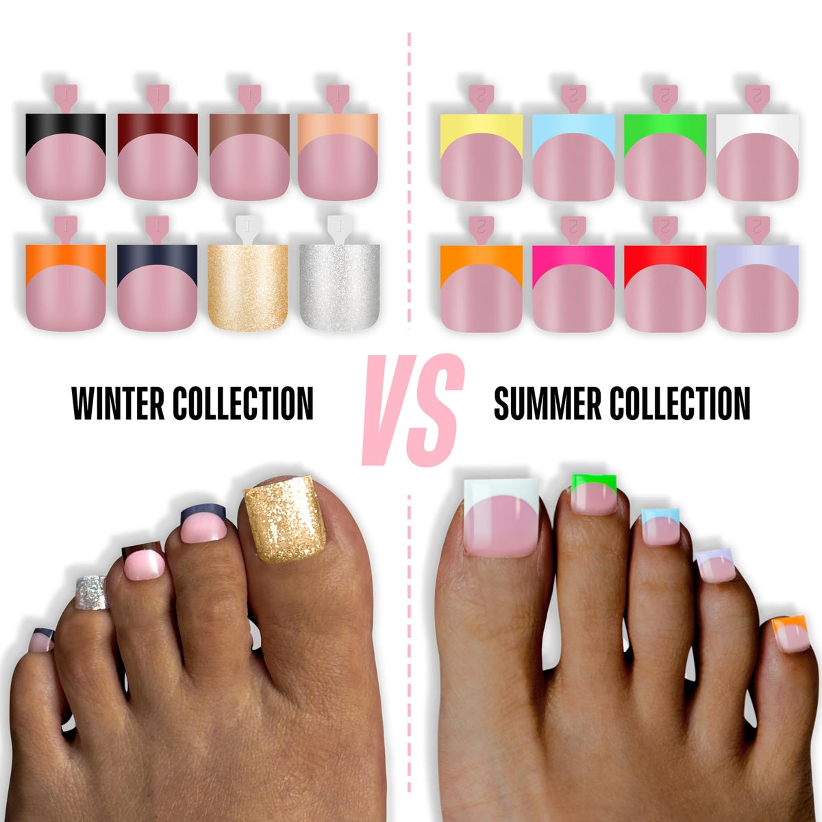Woman applying NOVO OVO French Tip Toe Nail Tips