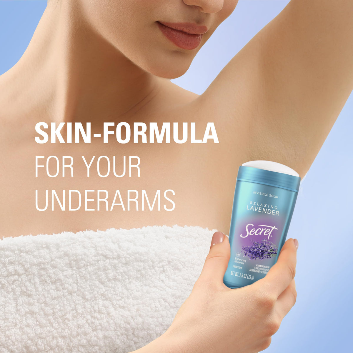 Woman applying Secret Fresh Antiperspirant Deodorant in daily routine