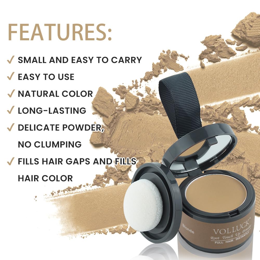 Woman applying VOLLUCK Root Touch Up Powder
