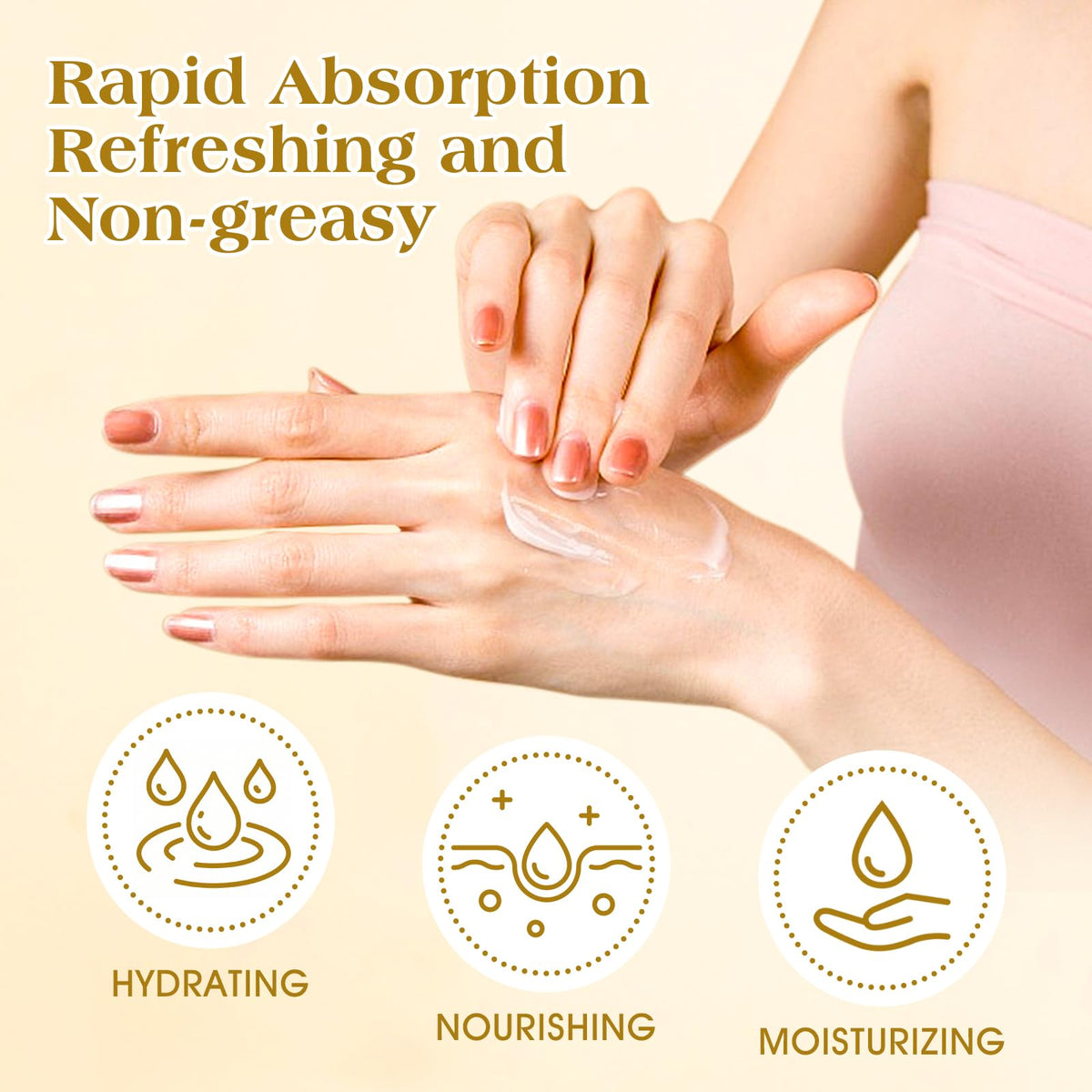 Woman holding VISCOO hand cream gift set