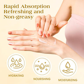 Woman holding VISCOO hand cream gift set