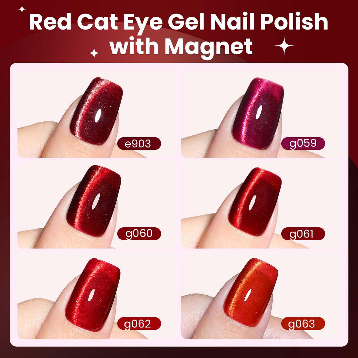 woman showing off nails with beetles Cat Eye polish
