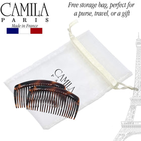 Woman styling hair with Camila side combs