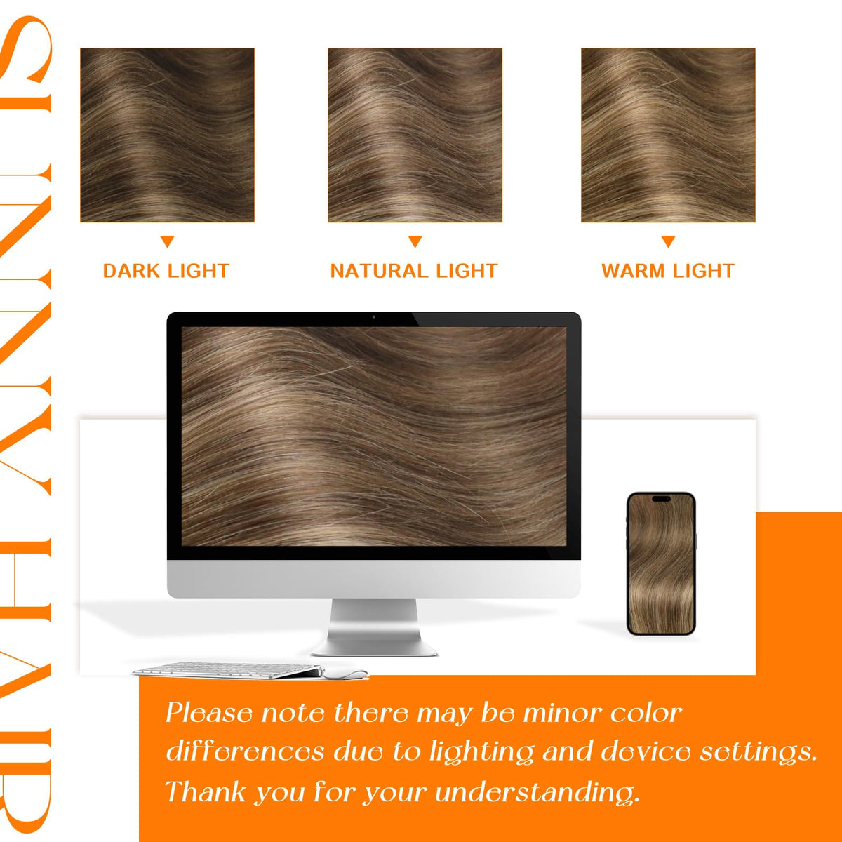 Woman styling hair with Sunny Hair extensions