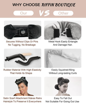 Woman using RIFFIN heatless curling rods at home