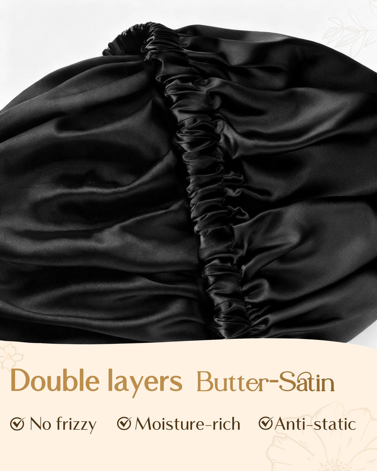 Woman wearing YANIBEST Satin Bonnet during skincare routine