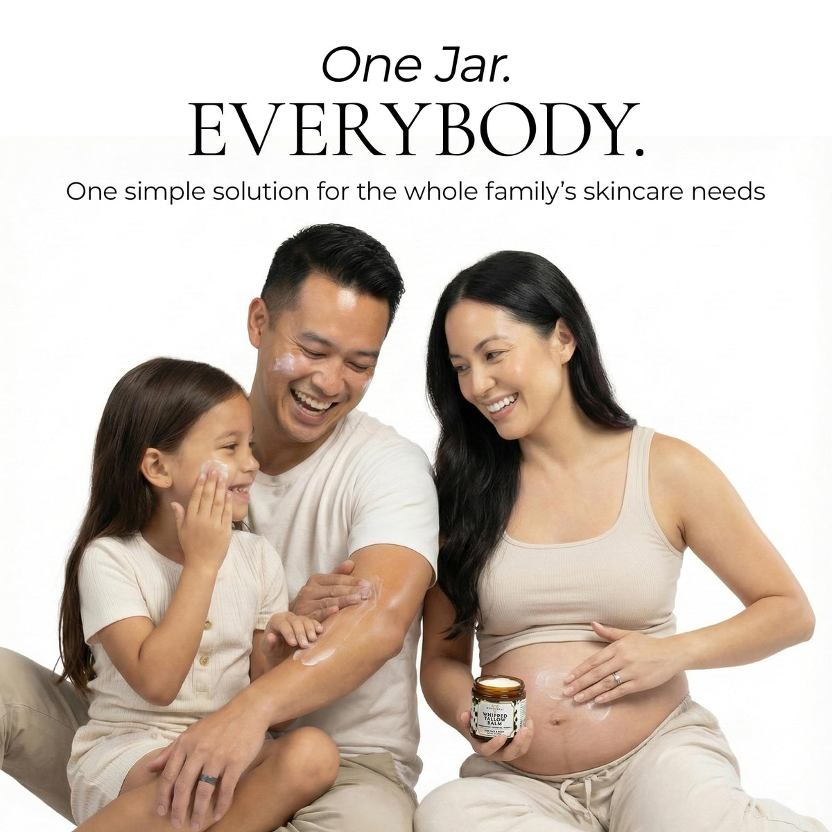 Wonderfat Fragrance Free Whipped Tallow Balm applied on skin