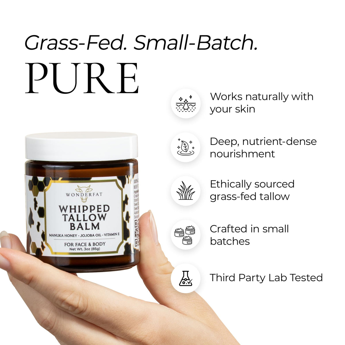 Wonderfat Fragrance Free Whipped Tallow Balm lifestyle image