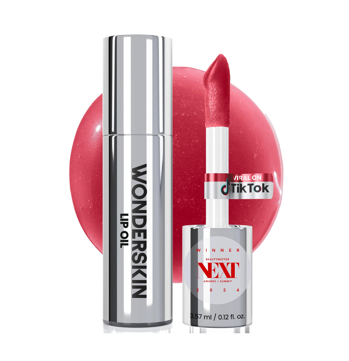 Wonderskin Lip Oil front view with tinted colour