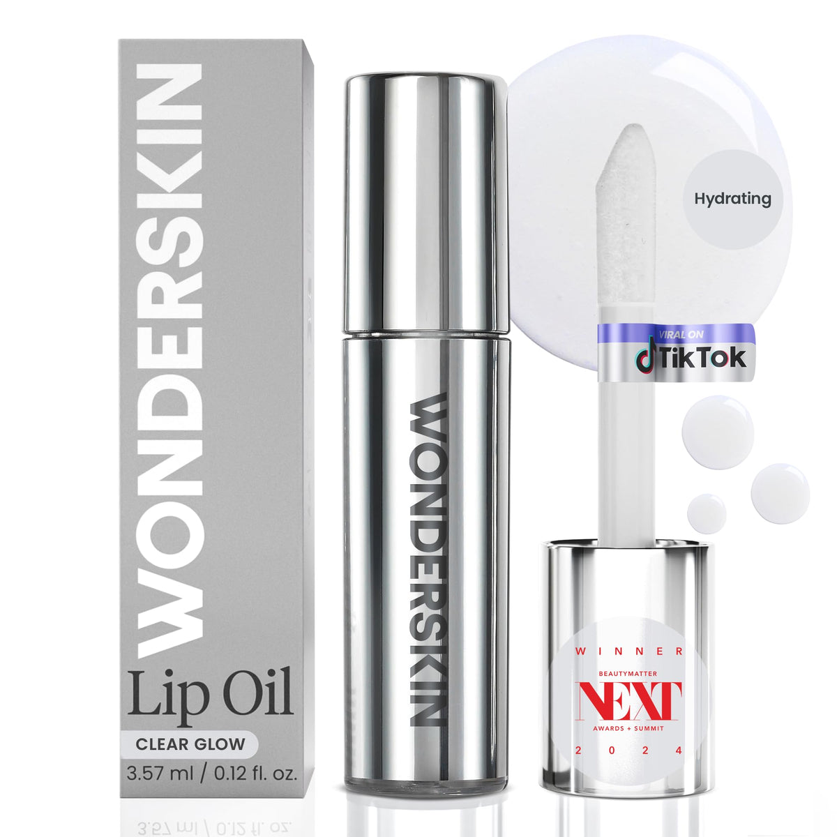 Wonderskin Lip Oil Rehab Serum clear lip oil front view