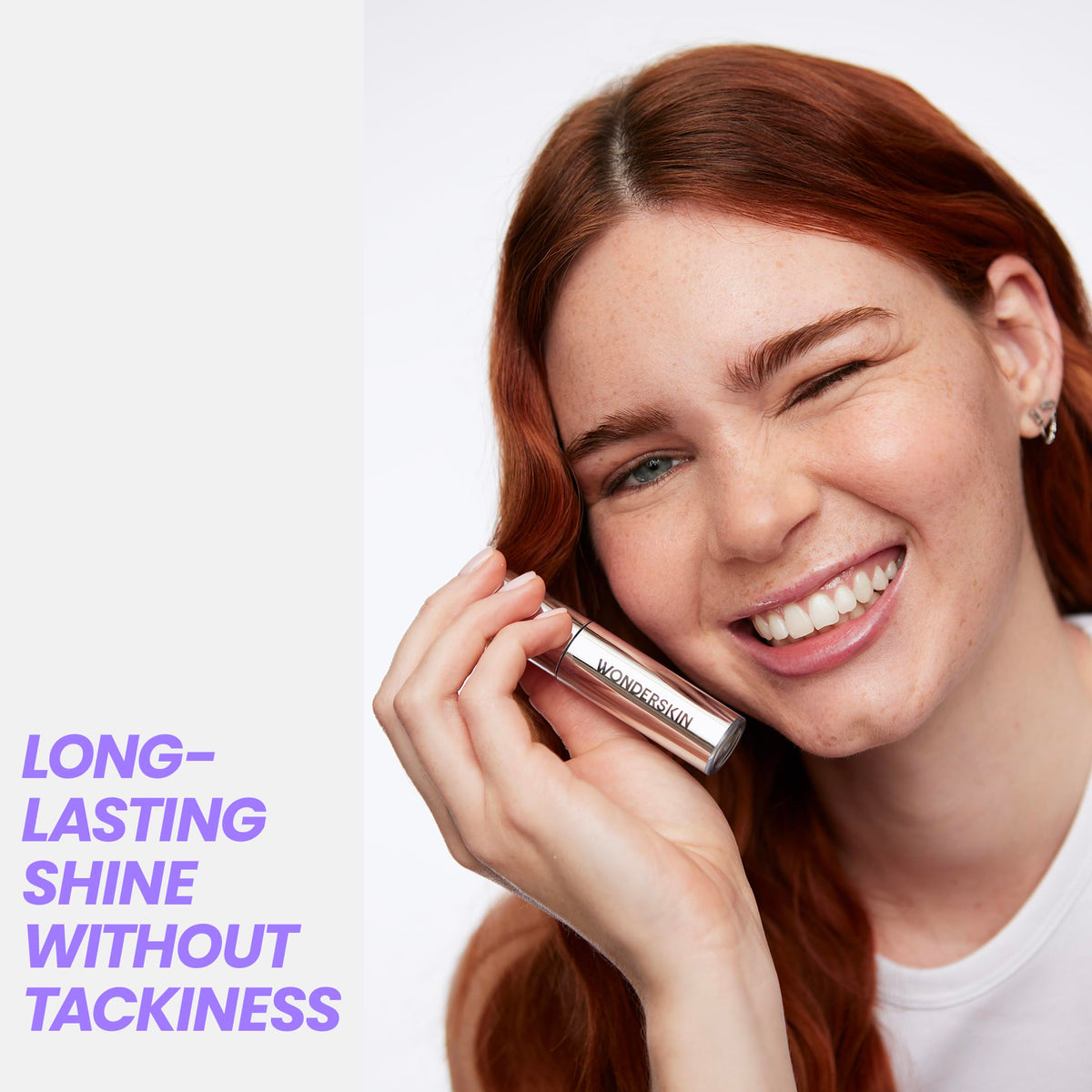 Wonderskin Lip Oil Rehab Serum next to beauty accessories