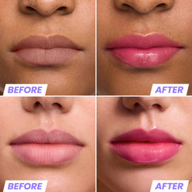 Wonderskin Lip Oil Rehab Serum showing colour change on lips