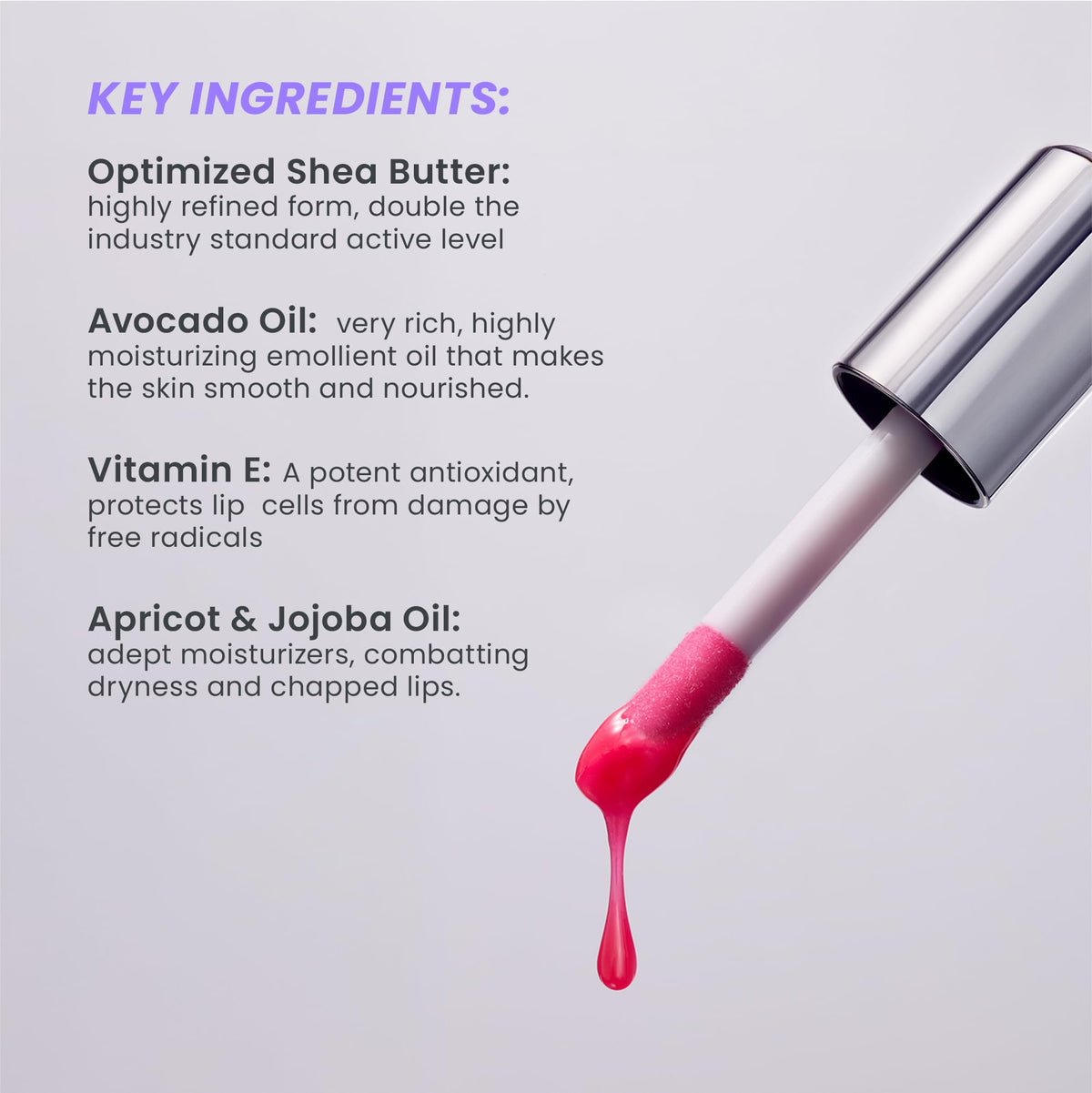 Wonderskin Lip Oil with natural ingredients background
