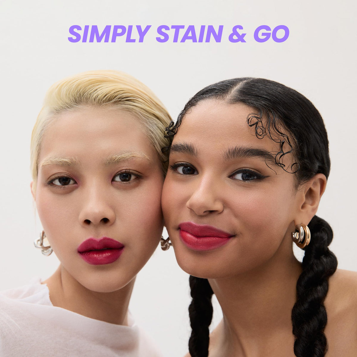 Wonderskin Lip Stain before and after use