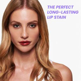 Wonderskin Lip Stain Kit texture on lips