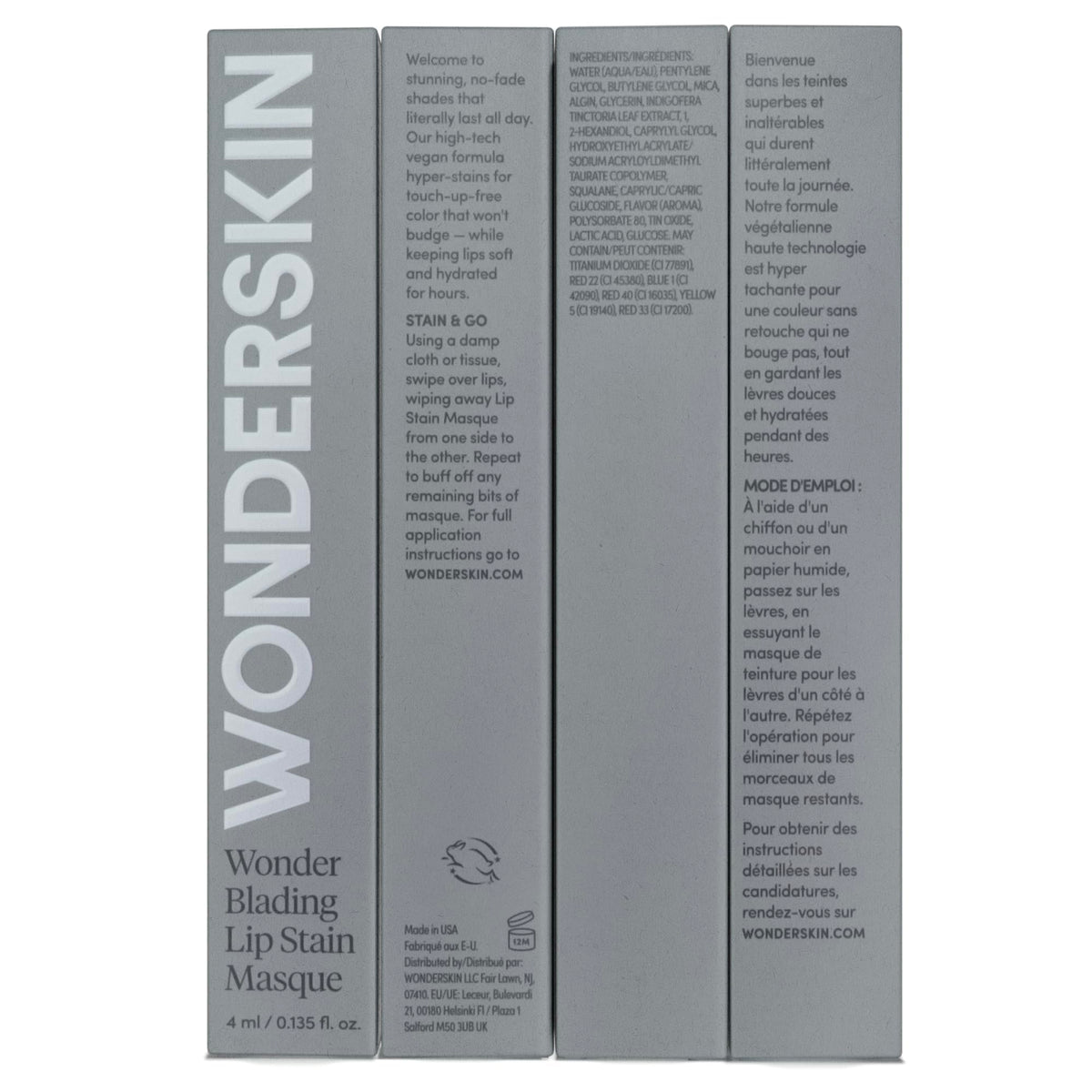 Wonderskin Lip Stain packaging details