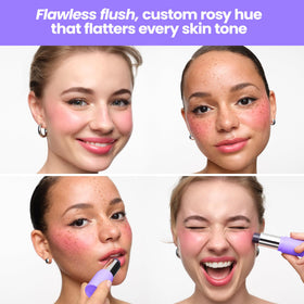 Wonderskin pH-Activated Cream Blush Stick swatched on skin