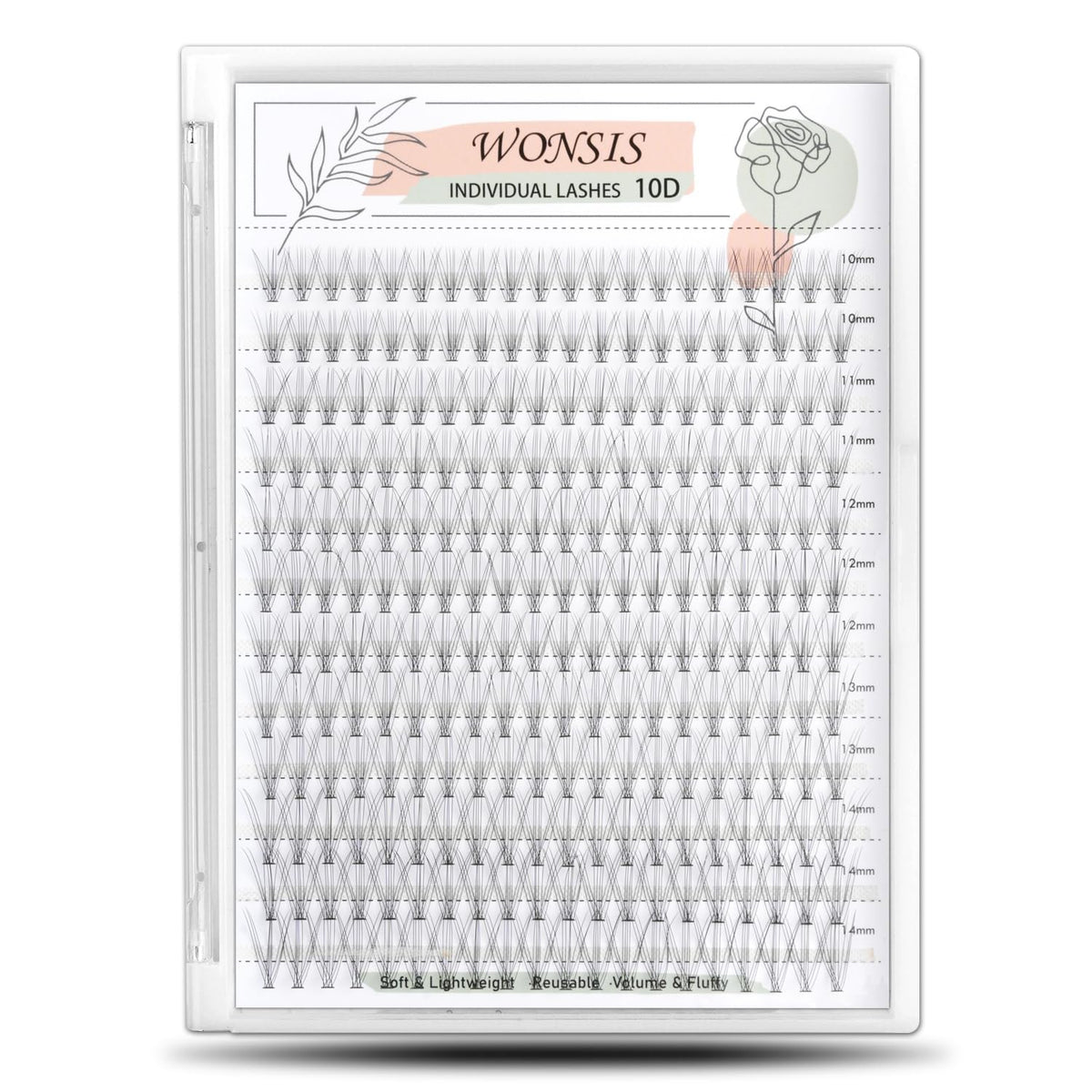WONSIS Individual Lashes 240 pcs front view with C curl