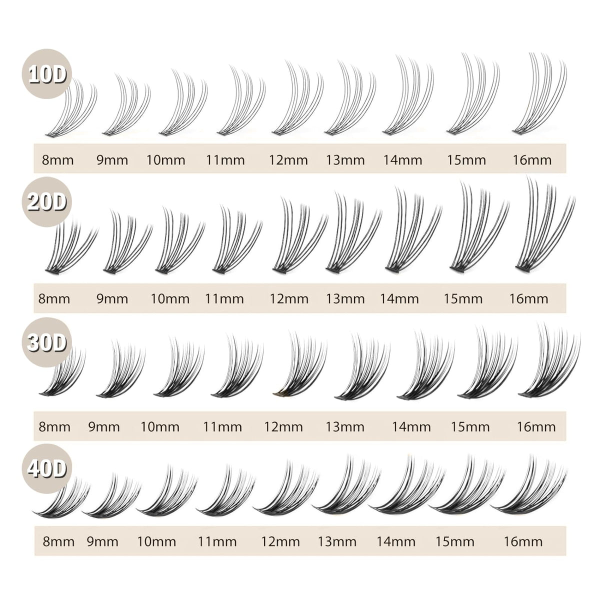 WONSIS Individual Lashes displayed with natural lashes